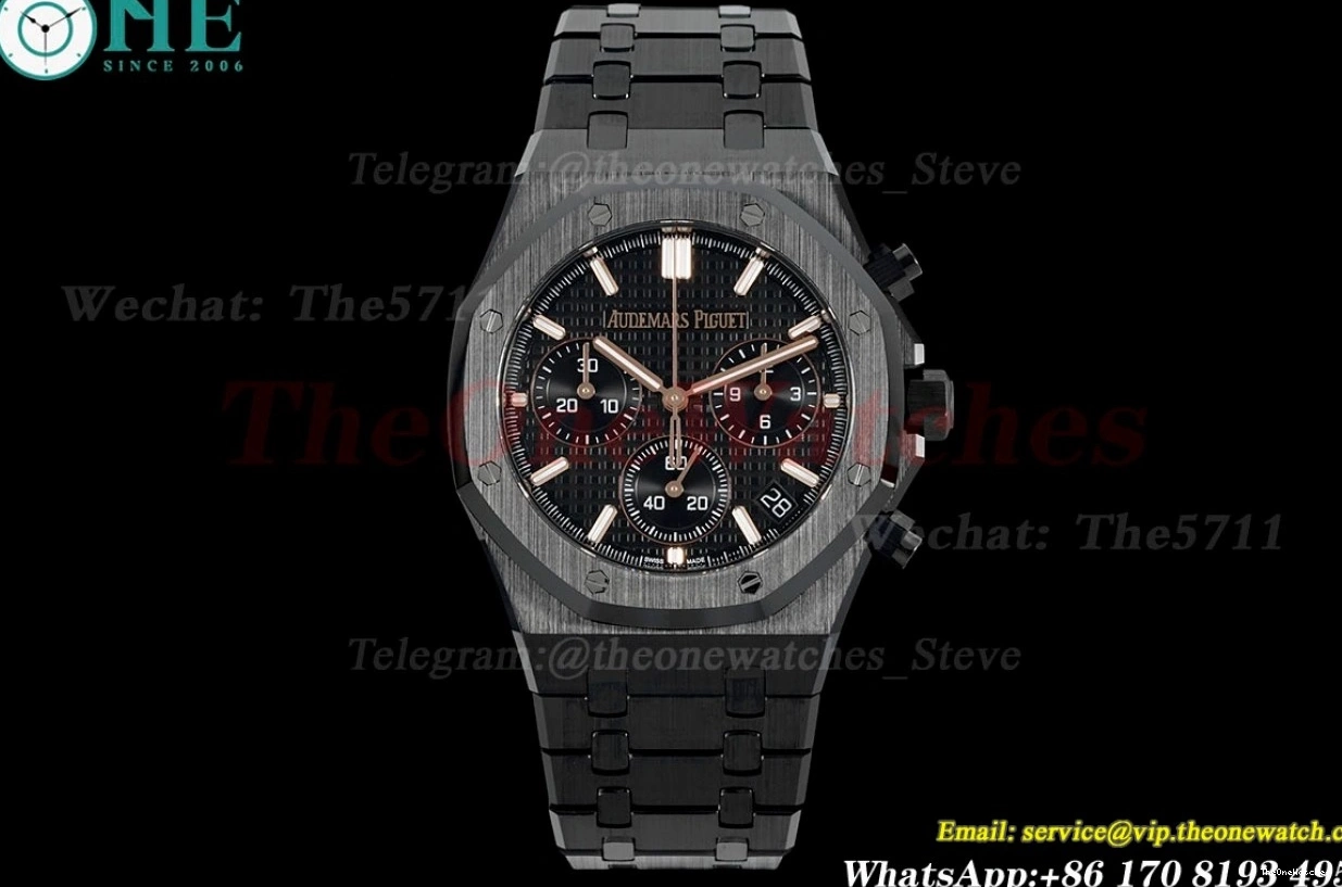 Oak Ceramic Black Clone 26240CE Super APS 41mm Cer SH4401 Chrono Royal Dial 0515
